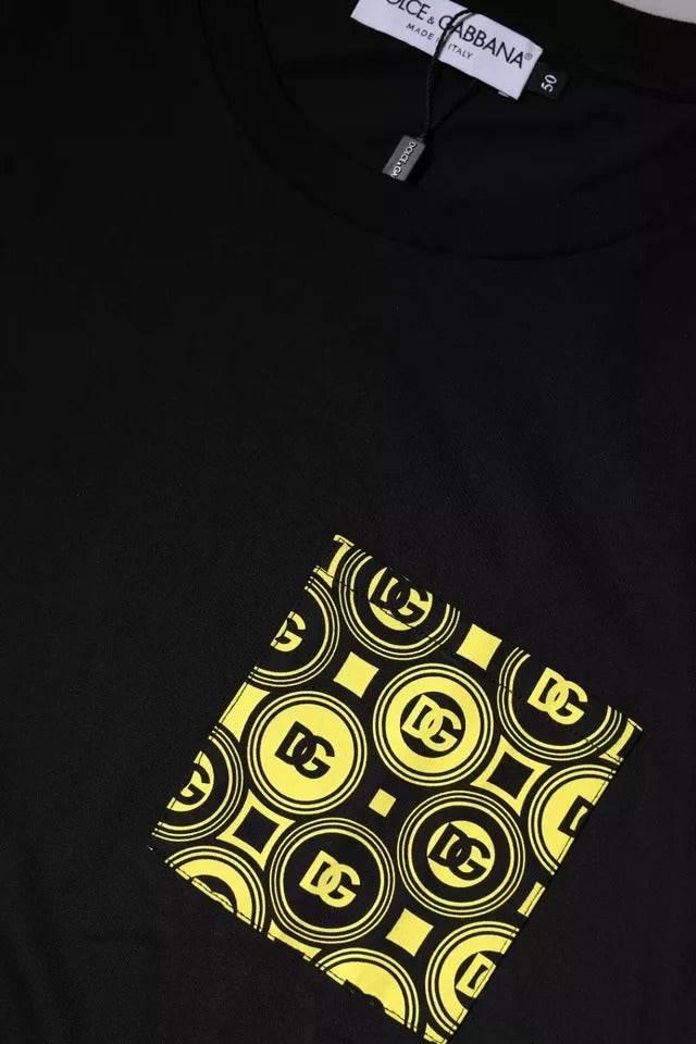 Dolce & Gabbana Black Logo Print Cotton Short Sleeves T-shirt - Hilstor