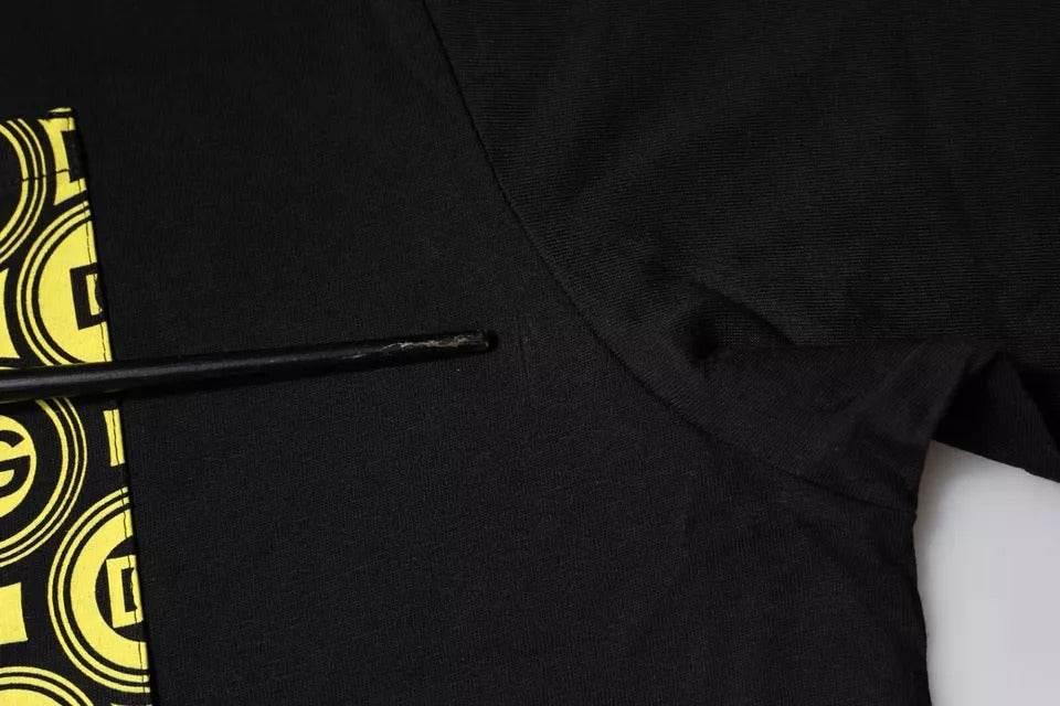 Dolce & Gabbana Black Logo Print Cotton Short Sleeves T-shirt - Hilstor