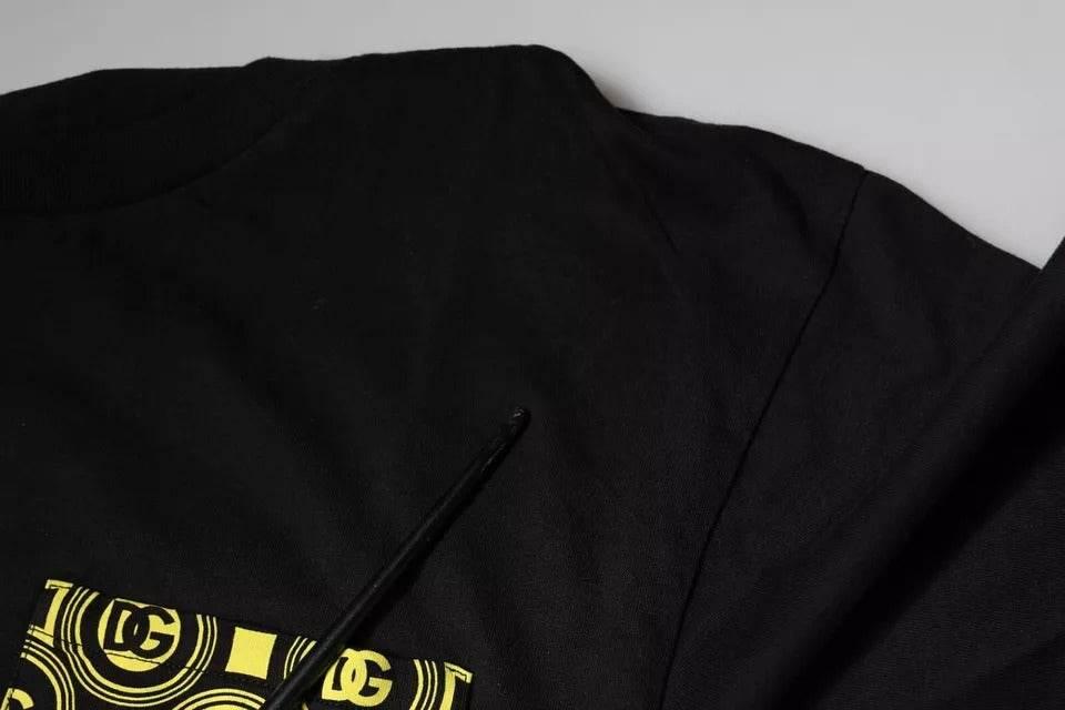 Dolce & Gabbana Black Logo Print Cotton Short Sleeve T-shirt - Hilstor