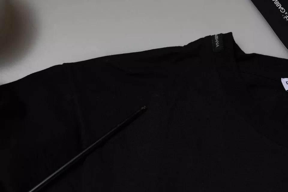 Dolce & Gabbana Black Logo Print Cotton Short Sleeve T-shirt - Hilstor