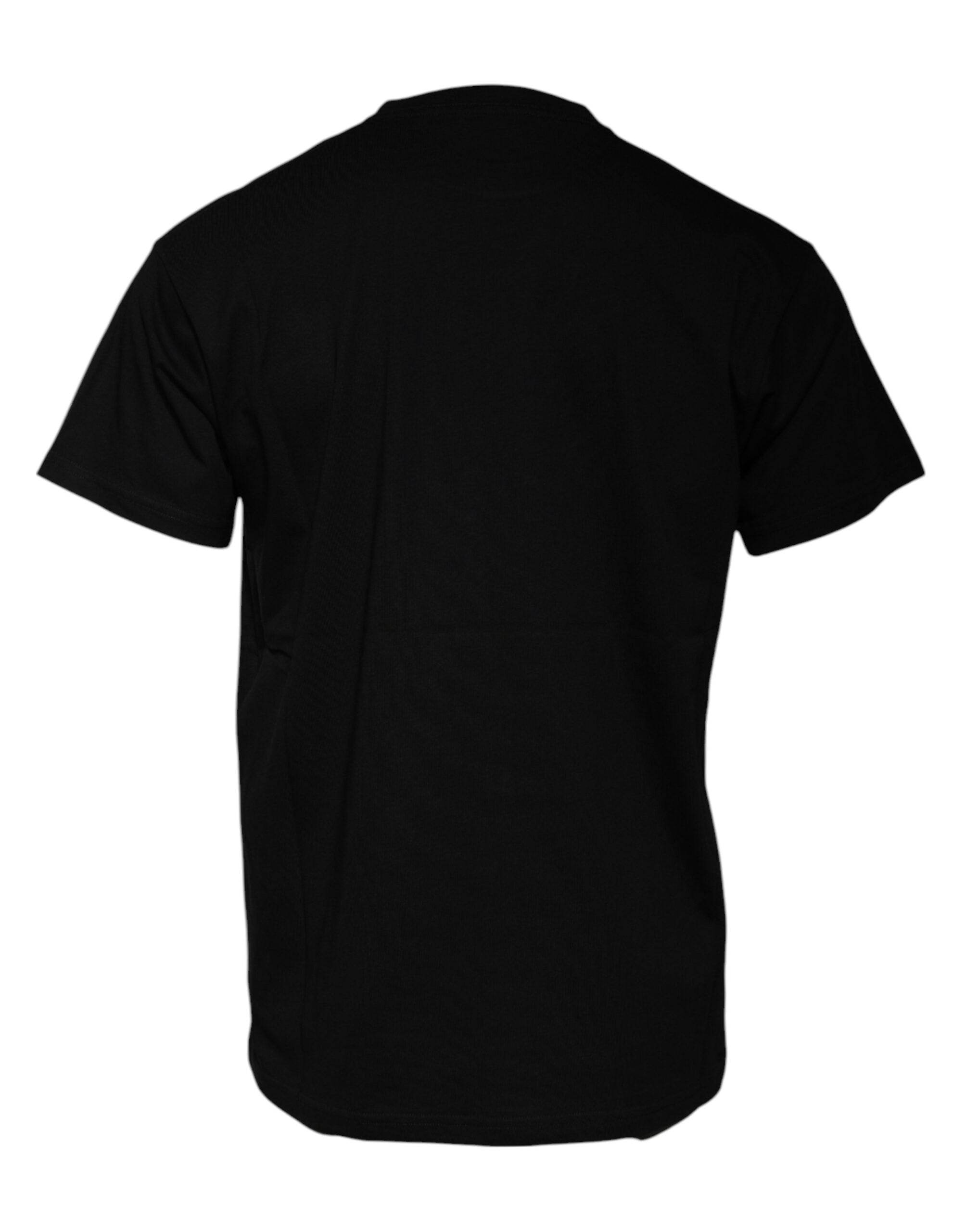 Balenciaga Black Cotton Logo Print Crew Neck Short Sleeves T-shirt - Hilstor