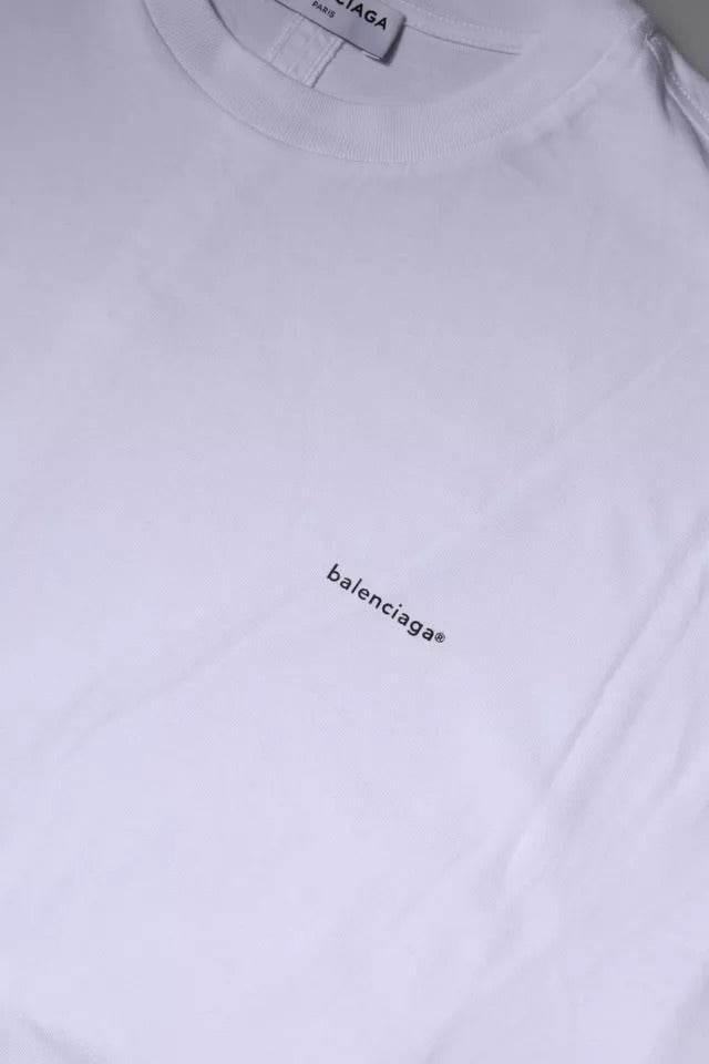 Balenciaga White Logo Cotton Crew Neck Short Sleeves T-shirt - Hilstor
