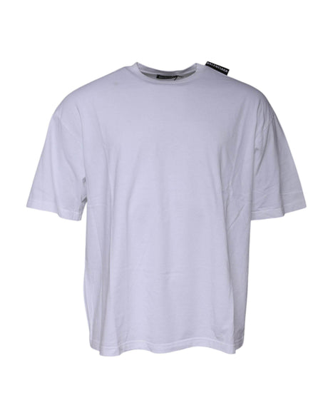 Balenciaga White Logo Cotton Jersey Crew Neck Short Sleeves T-shirt - Hilstor