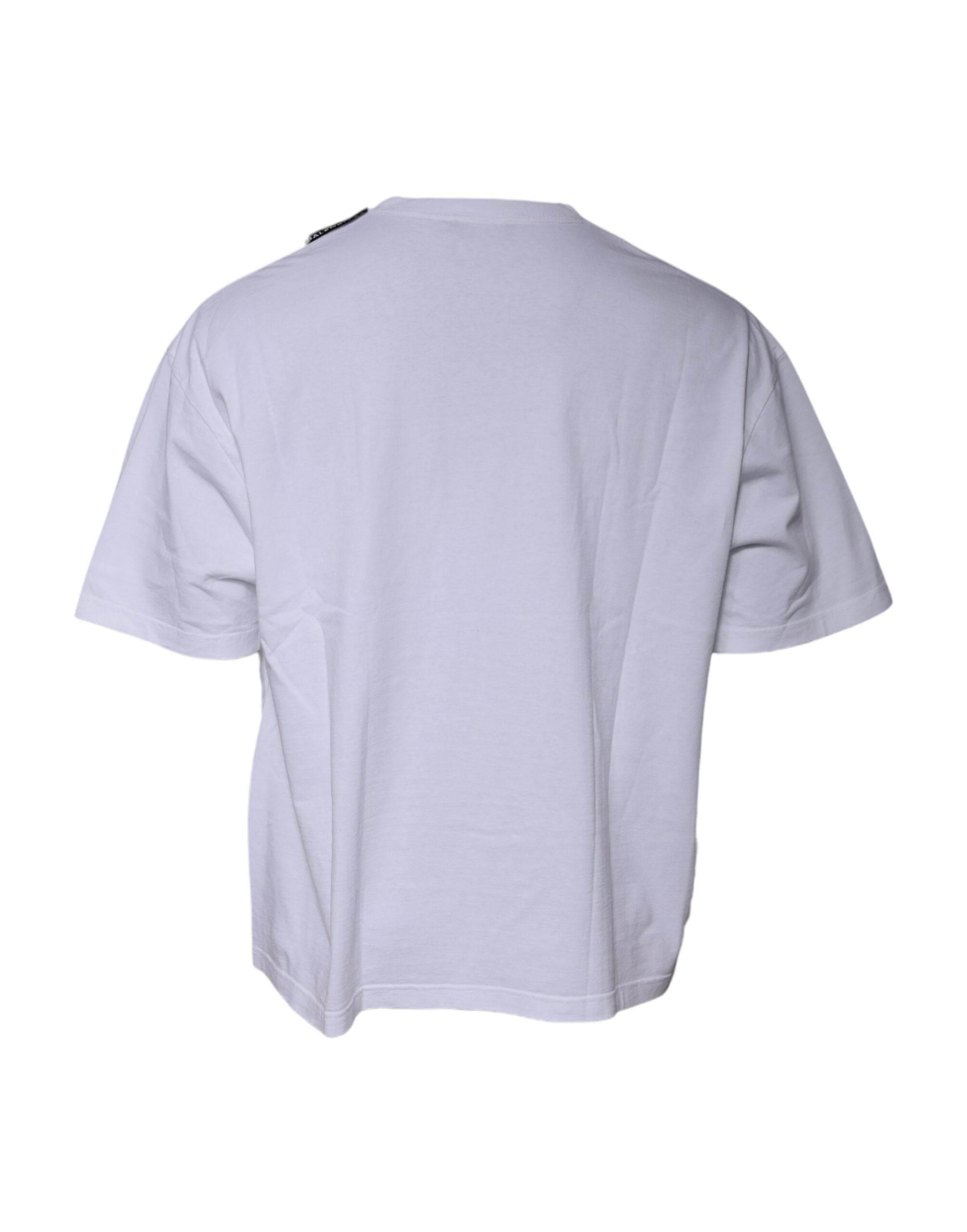 Balenciaga White Logo Cotton Jersey Crew Neck Short Sleeves T-shirt - Hilstor