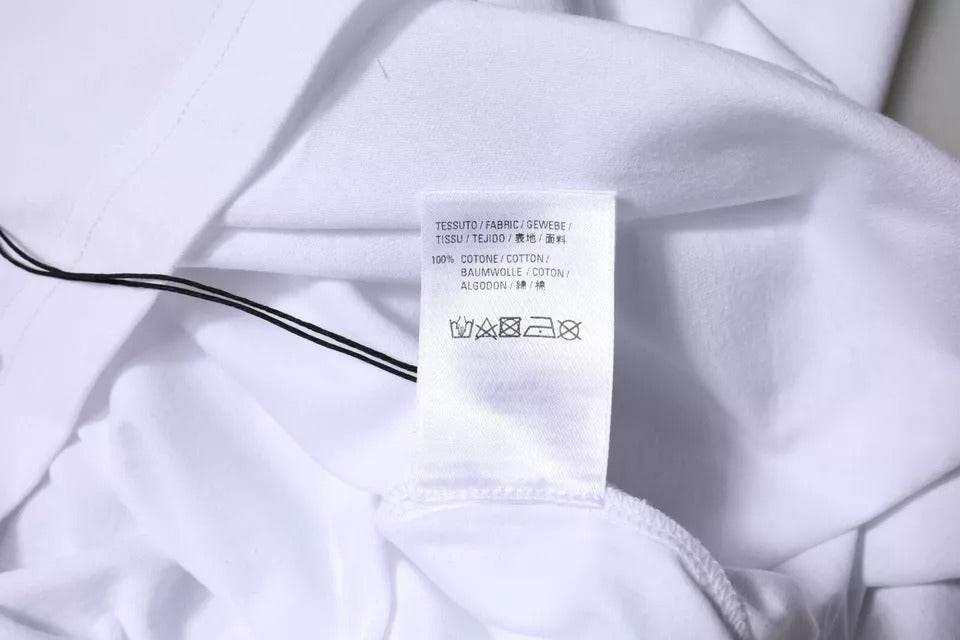 Balenciaga White Logo Cotton Jersey Crew Neck Short Sleeves T-shirt - Hilstor