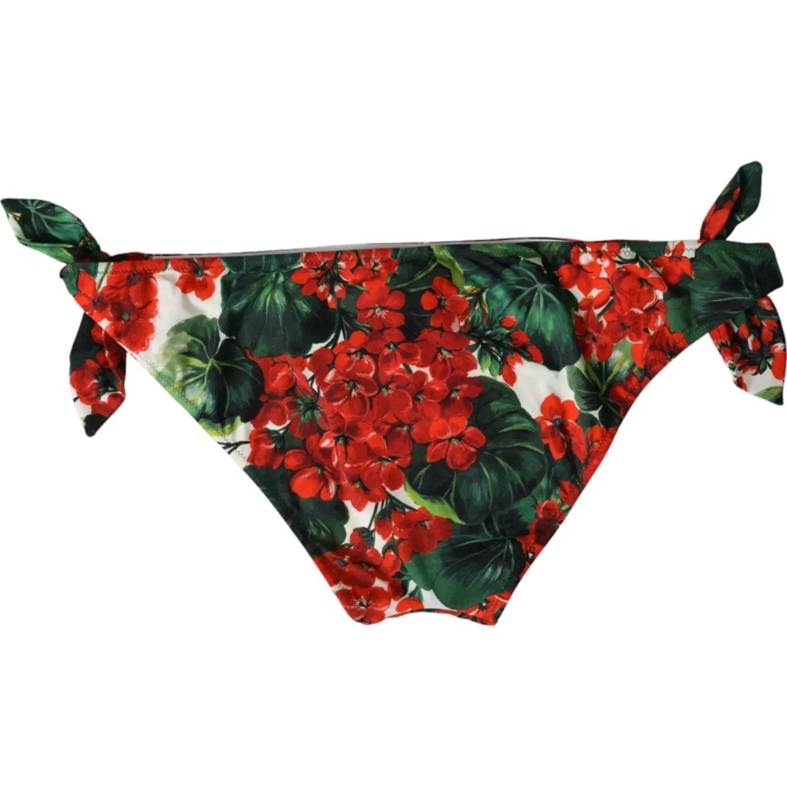 Dolce & Gabbana Multicolor Geranium Swim Bottom Beachwear Bikini - Hilstor