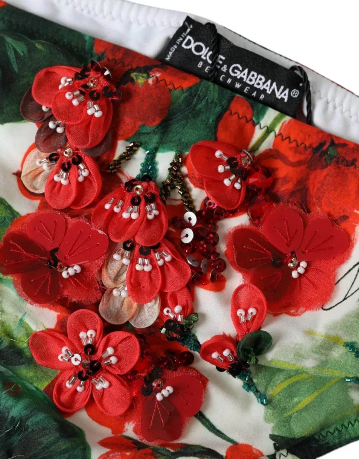 Dolce & Gabbana Multicolor Geranium Swim Bottom Beachwear Bikini - Hilstor