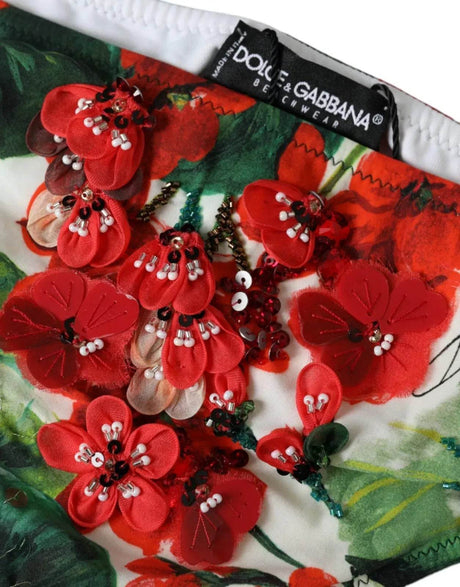 Dolce & Gabbana Multicolor Geranium Swim Bottom Beachwear Bikini - Hilstor