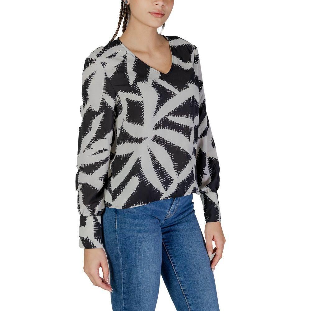 Jacqueline De Yong Black Recycled Polyester Blouse - Hilstor