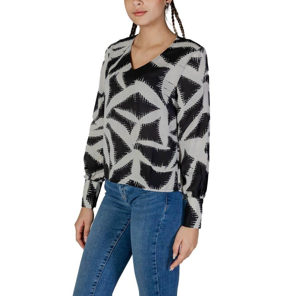 Jacqueline De Yong Black Recycled Polyester Blouse - Hilstor