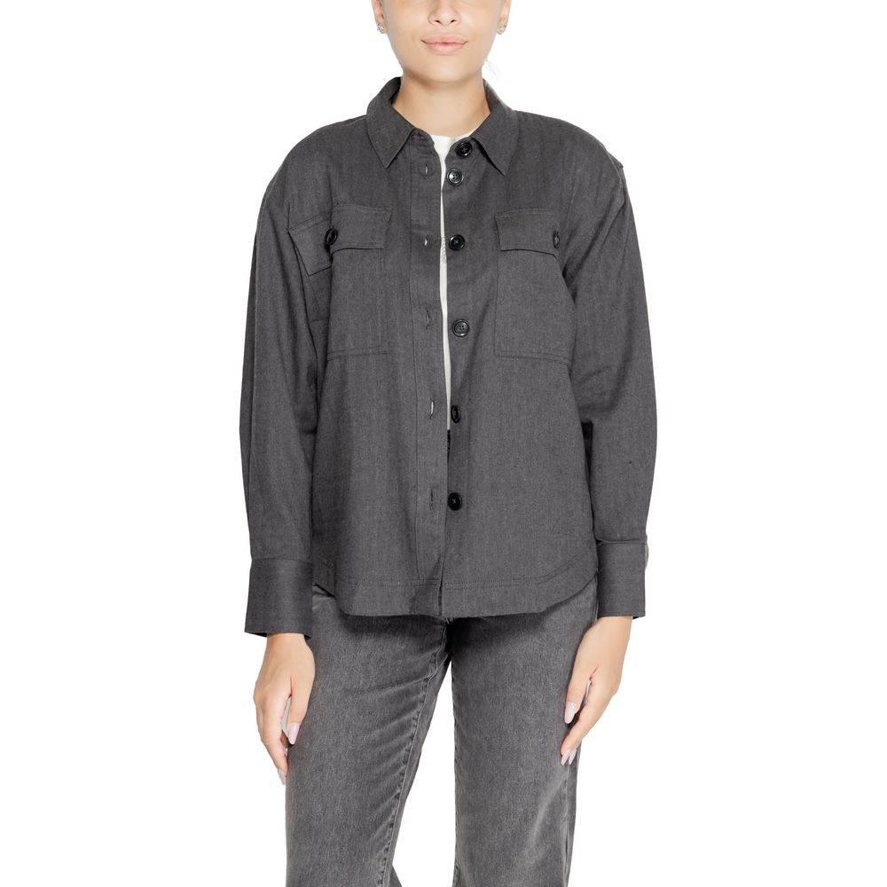 Jacqueline De Yong Black Recycled Cotton Blouse - Hilstor