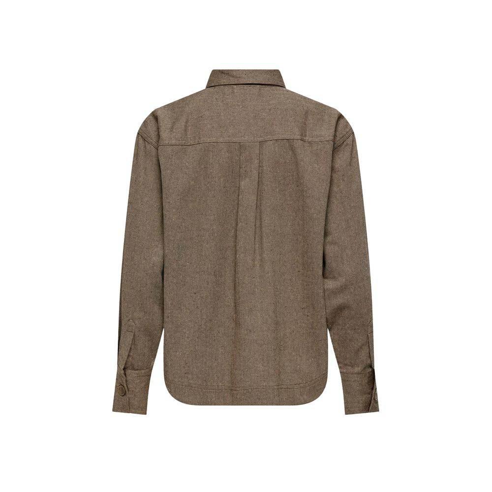 Jacqueline De Yong Beige Recycled Cotton Shirt - Hilstor