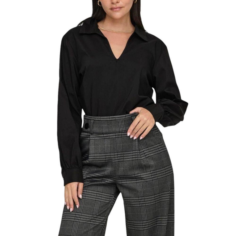 Jacqueline De Yong Black Cotton Shirt - Hilstor