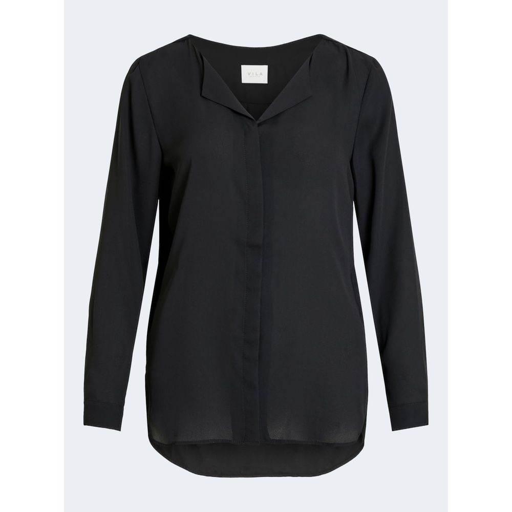 Vila Clothes Black Polyester Blouse - Hilstor