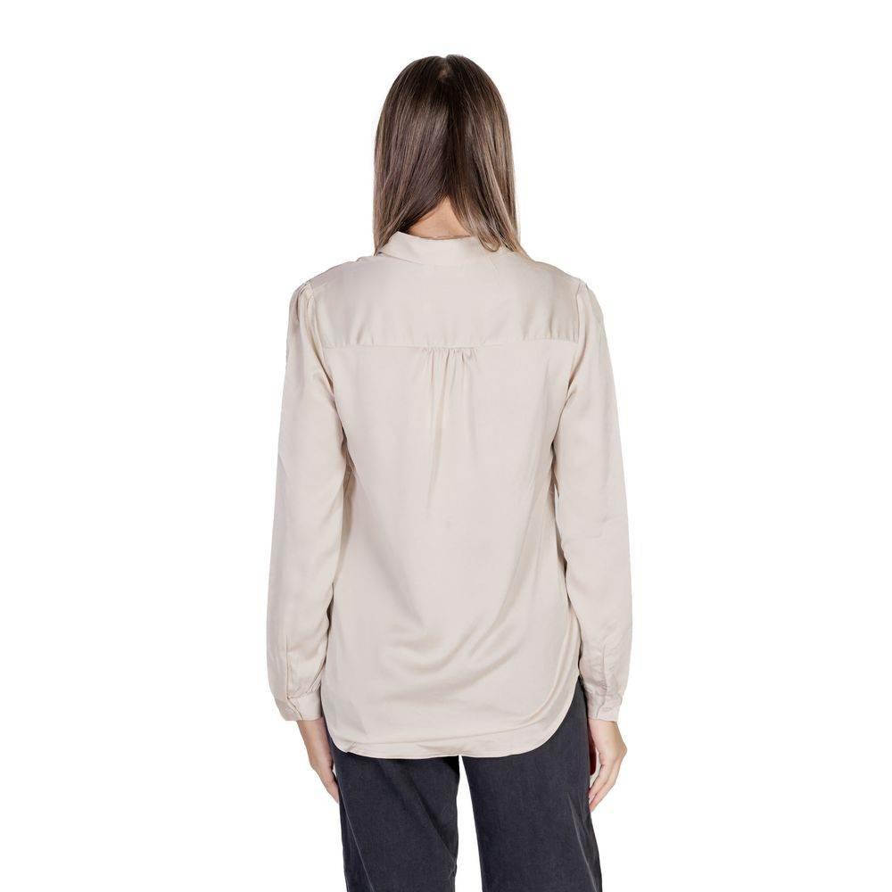 Vila Clothes Gold Polyester Blouse - Hilstor
