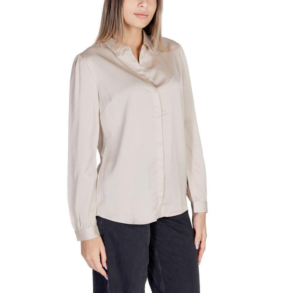 Vila Clothes Gold Polyester Blouse - Hilstor