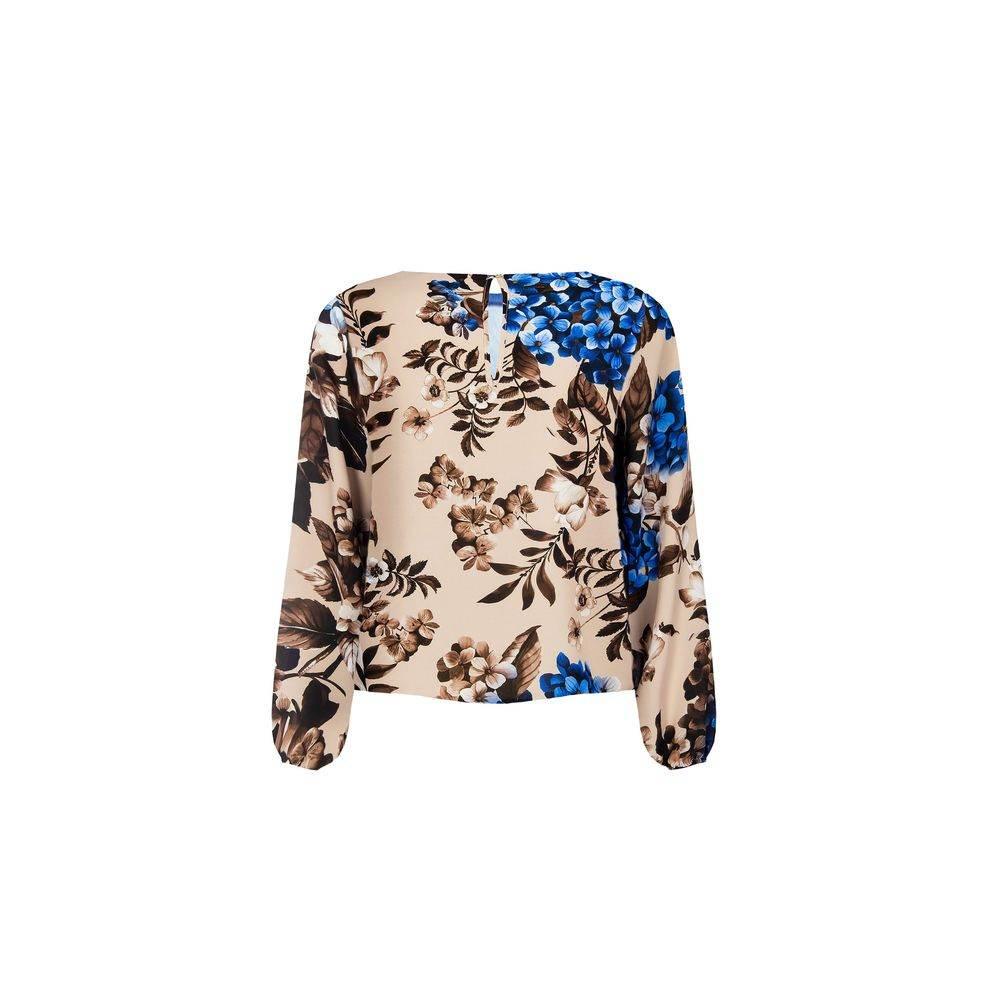 Rinascimento Blue Polyester Blouse - Hilstor
