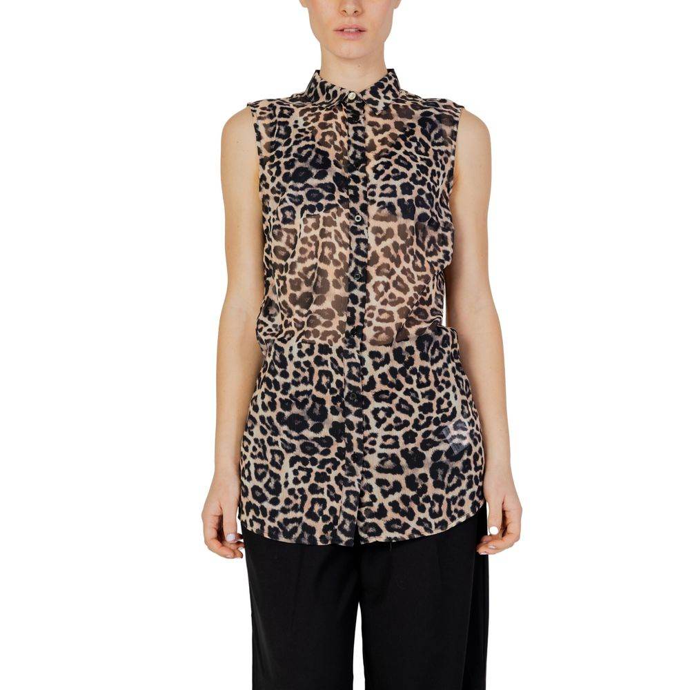 Guess Brown Polyester Shirt - Hilstor