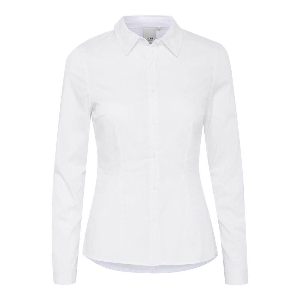 ICHI White Cotton Blouse - Hilstor