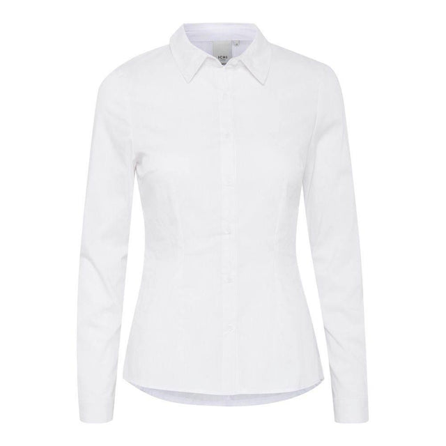 ICHI White Cotton Blouse - Hilstor