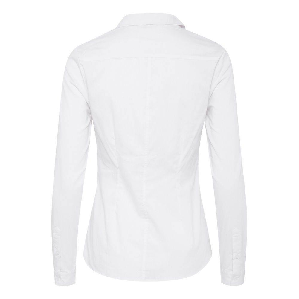 ICHI White Cotton Blouse - Hilstor