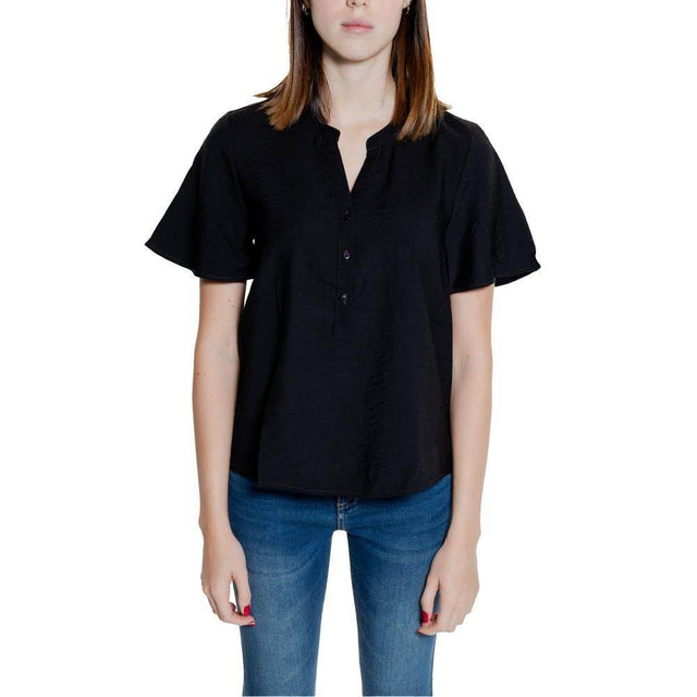 Jacqueline De Yong Black Viscose Shirt - Hilstor