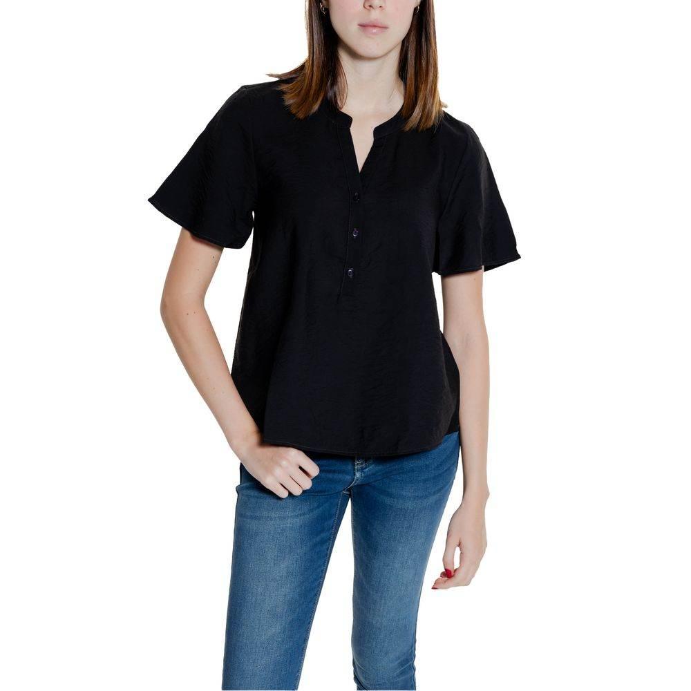 Jacqueline De Yong Black Viscose Shirt - Hilstor