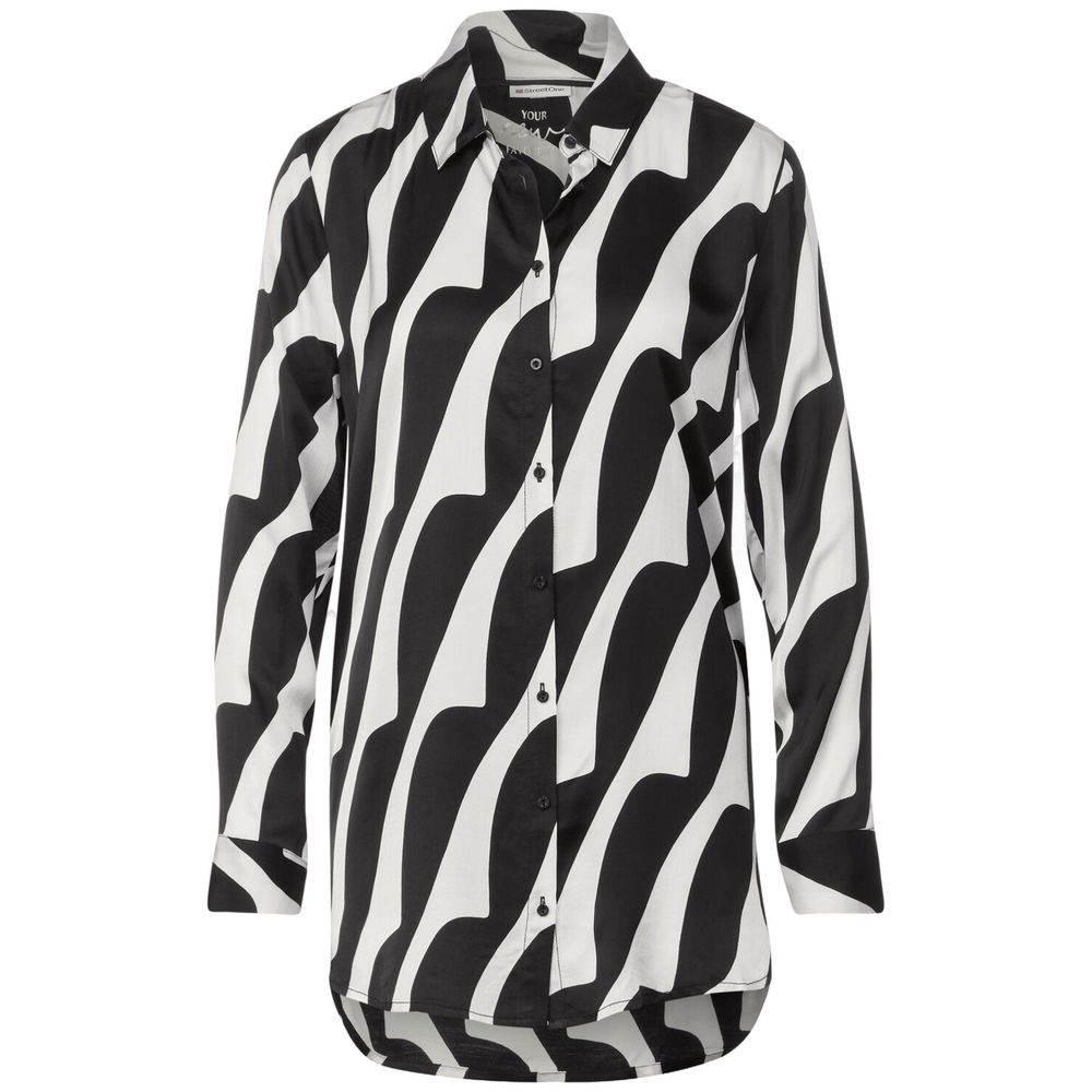 Street One Black And White Viscose Blouse - Hilstor