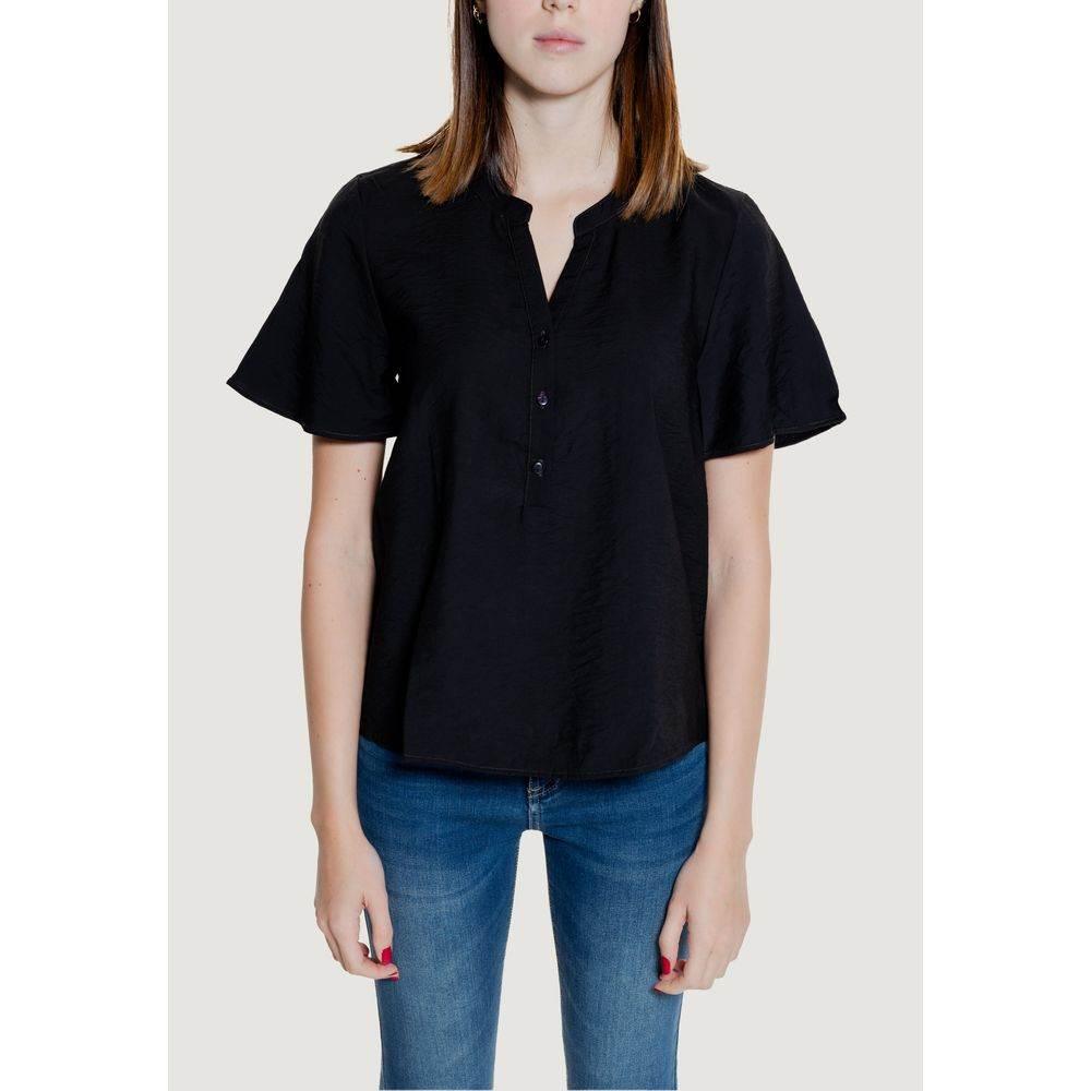 Jacqueline De Yong Black Viscose Shirt - Hilstor