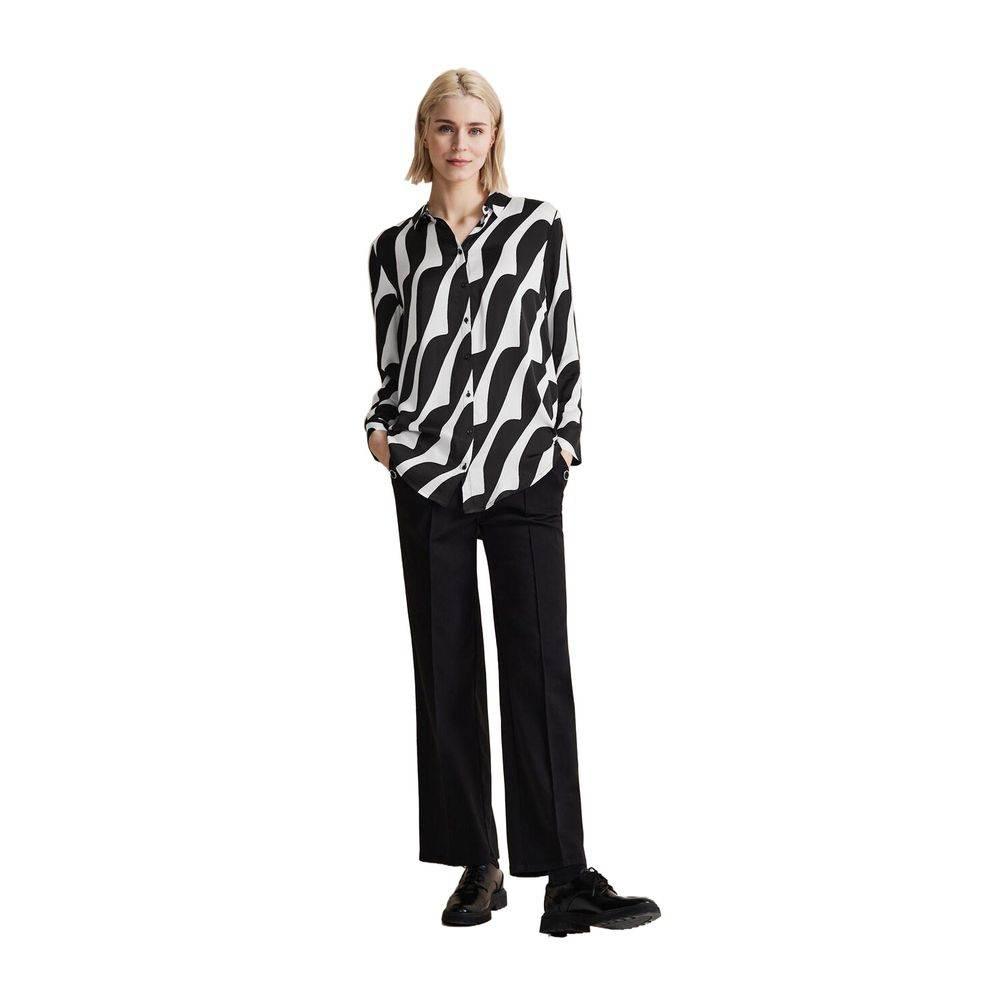 Street One Black And White Viscose Blouse - Hilstor