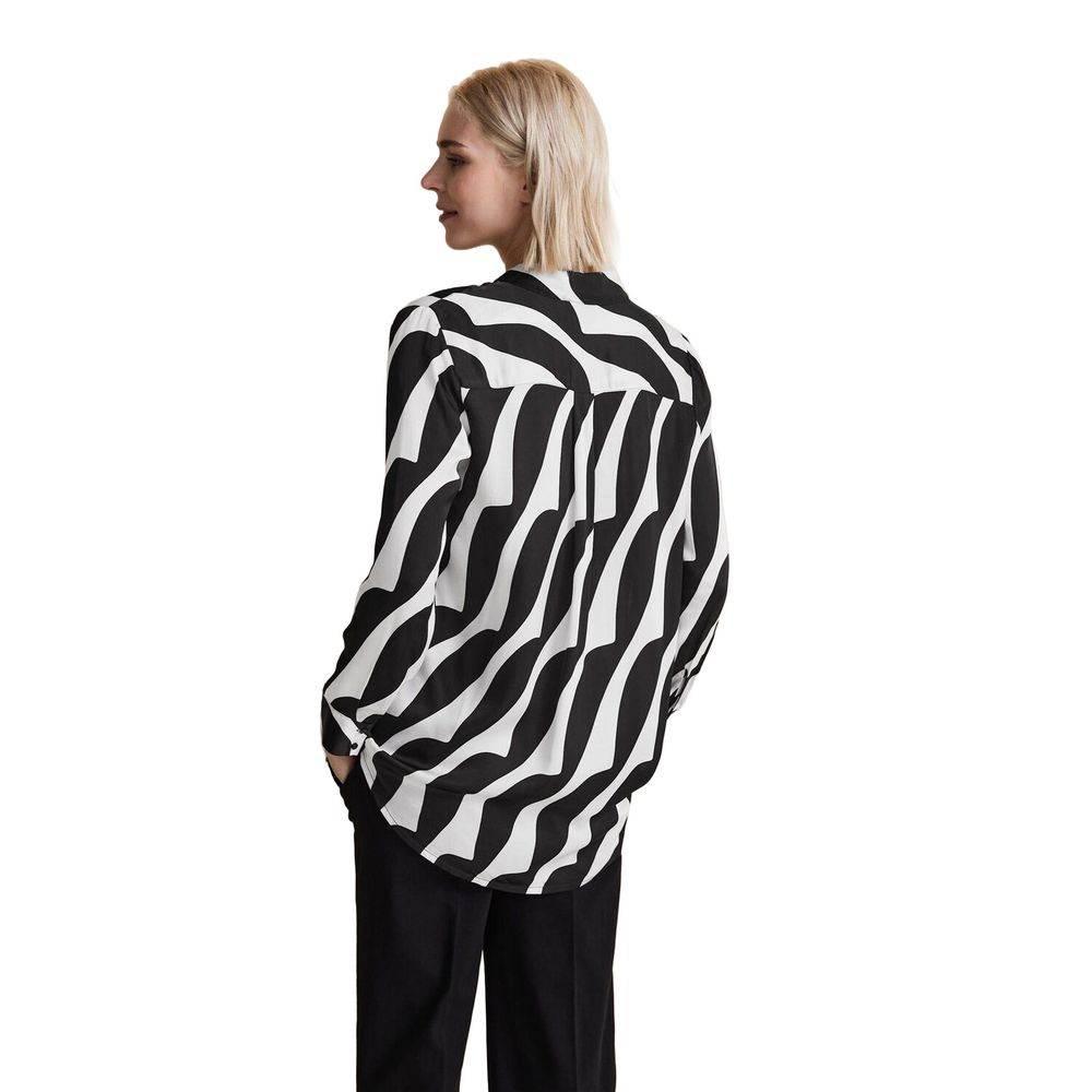 Street One Black And White Viscose Blouse - Hilstor