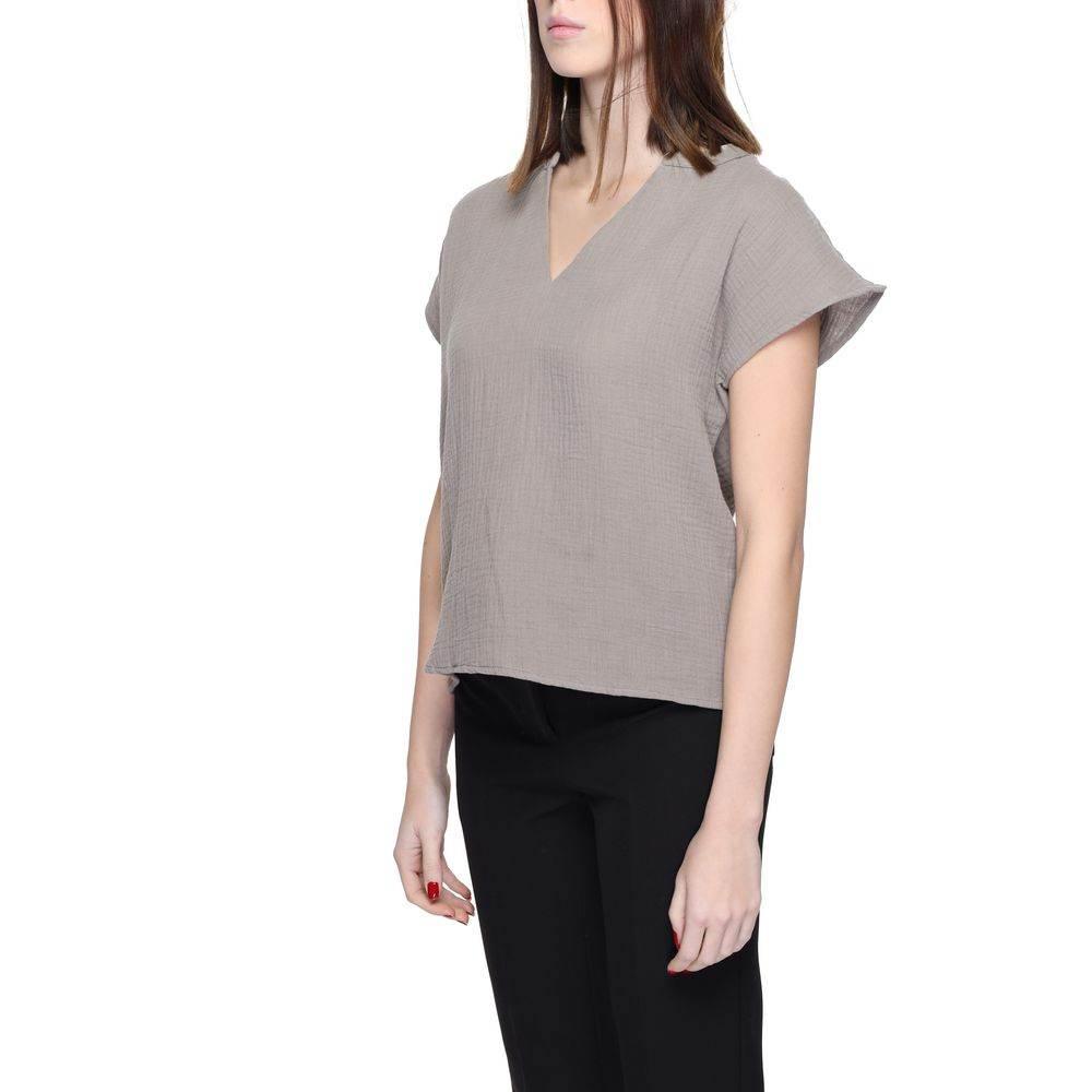 Jacqueline De Yong Beige Cotton Blouse - Hilstor