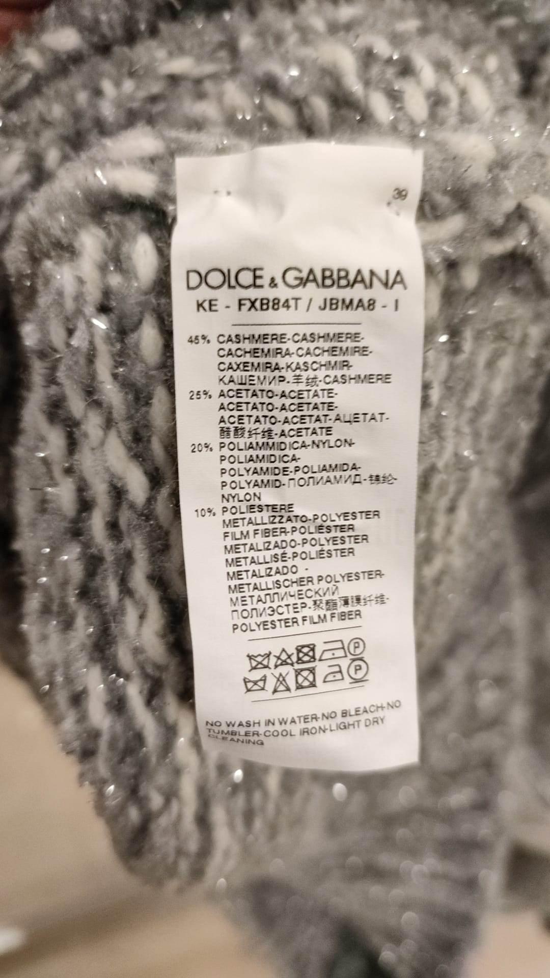 Dolce & Gabbana Gray Cashmere Turtle Neck Pullover Sweater - Hilstor