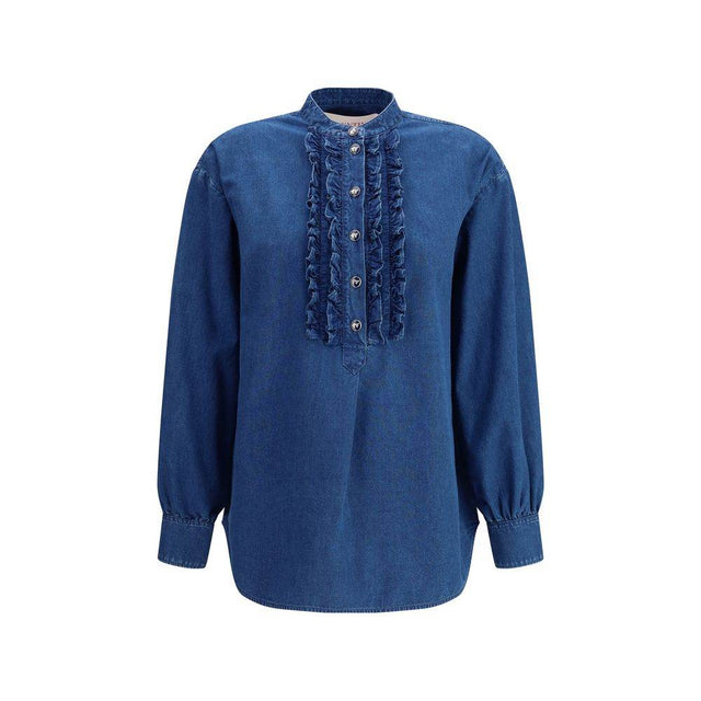 Valentino Ruffle denim Shirts - Hilstor