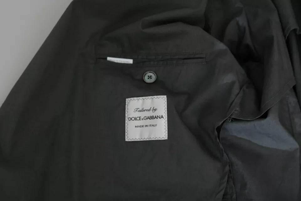 Dolce & Gabbana Gray Cotton Single Breasted Formal Blazer - Hilstor
