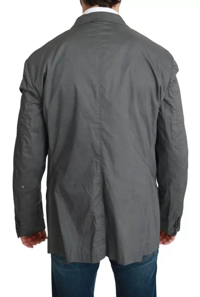 Dolce & Gabbana Gray Cotton Single Breasted Formal Blazer - Hilstor