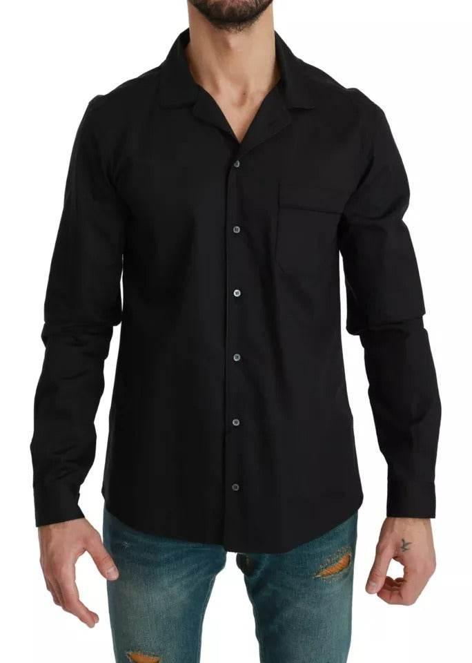 Dolce & Gabbana Blue Cotton Striped Pajama Lounge Shirt - Hilstor