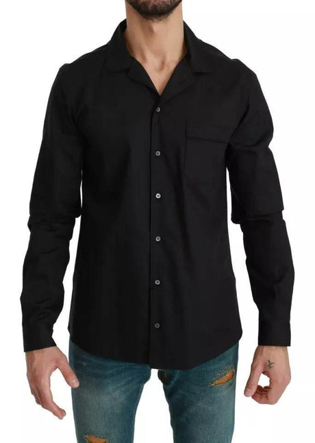 Dolce & Gabbana Blue Cotton Striped Pajama Lounge Shirt - Hilstor