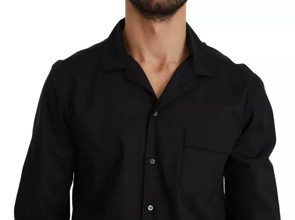 Dolce & Gabbana Blue Cotton Striped Pajama Lounge Shirt - Hilstor