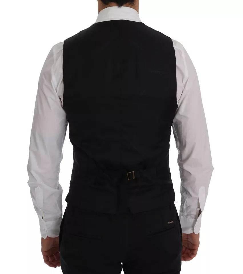 Dolce & Gabbana Blue Waistcoat Wool Stretch STAFF Vest - Hilstor