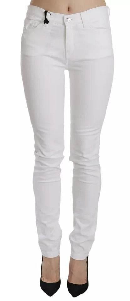 Dolce & Gabbana White Crystal Embellished Skinny Jeans - Hilstor
