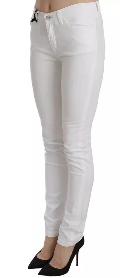 Dolce & Gabbana White Crystal Embellished Skinny Jeans - Hilstor