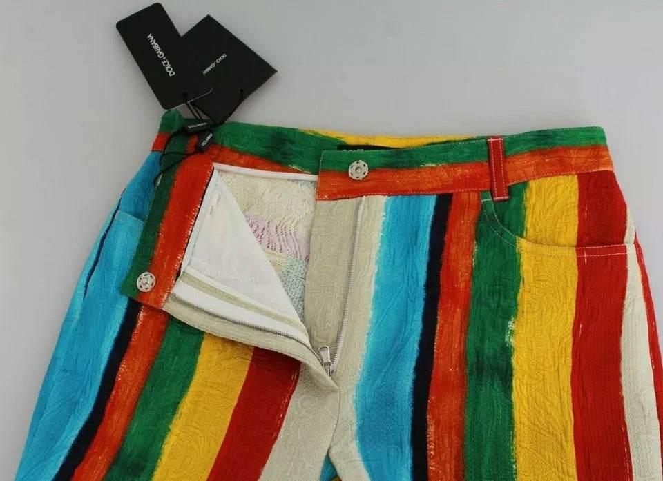 Dolce & Gabbana Multicolor Flared Riga Pittorica Pants - Hilstor