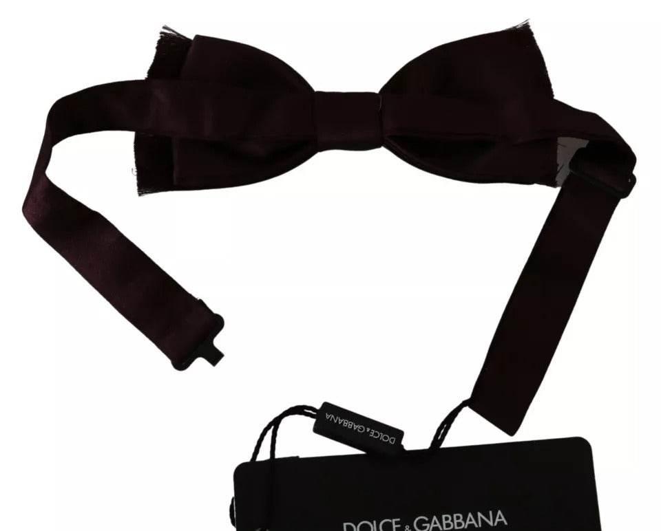 Dolce & Gabbana Bordeaux Red Silk Solid Classic Bowtie - Hilstor
