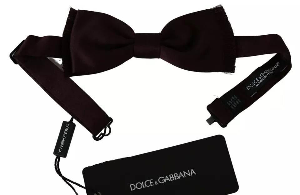 Dolce & Gabbana Bordeaux Red Silk Solid Classic Bowtie - Hilstor