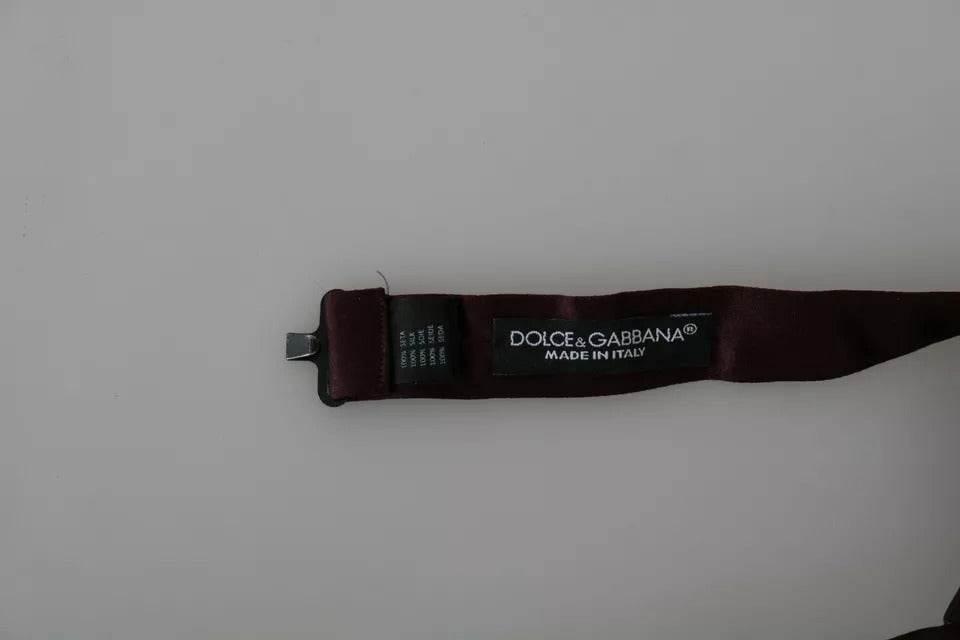 Dolce & Gabbana Bordeaux Red Silk Solid Classic Bowtie - Hilstor