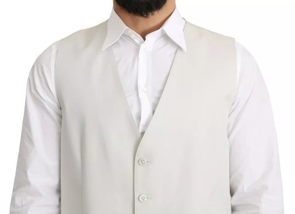 Dolce &amp; Gabbana off-white bomuldssilke formel frakkevest