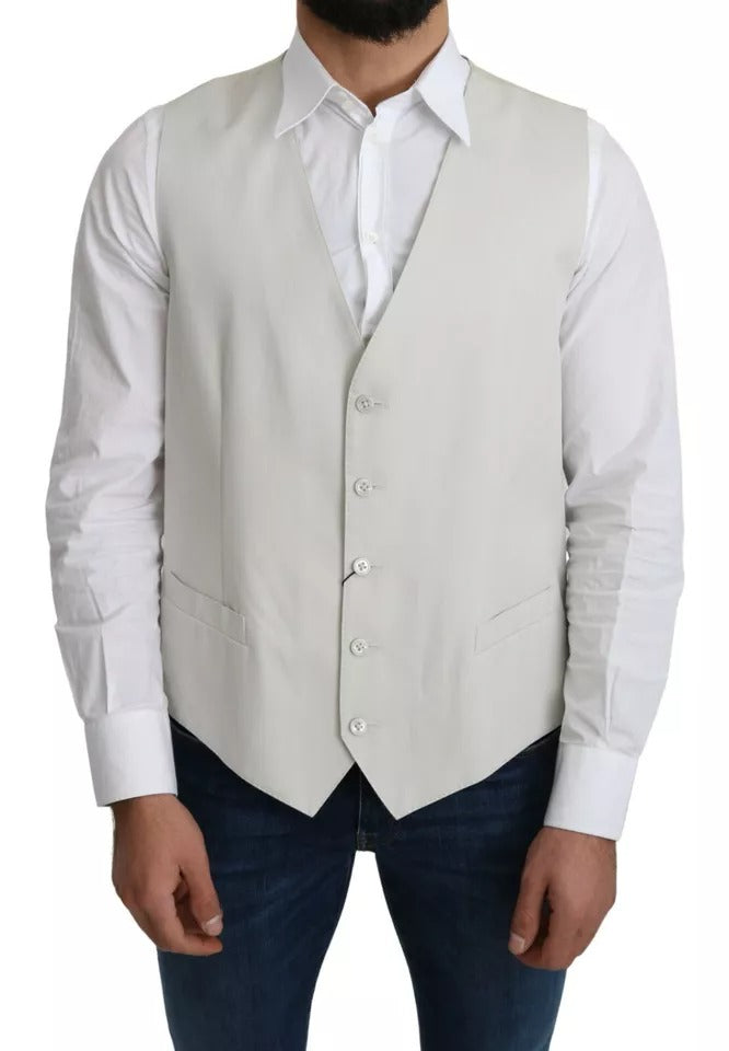 Dolce &amp; Gabbana off-white bomuldssilke formel frakkevest