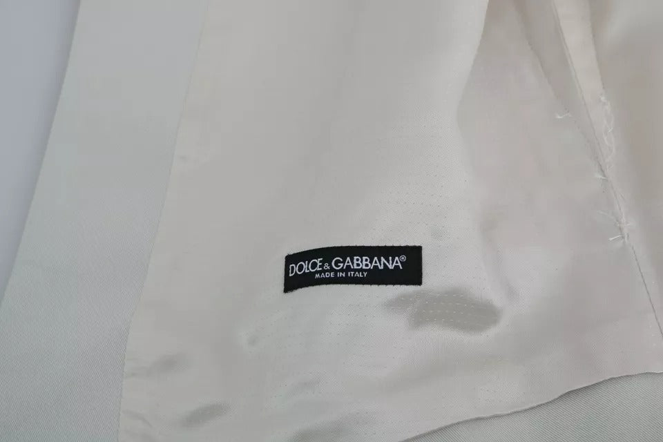 Dolce &amp; Gabbana off-white bomuldssilke formel frakkevest