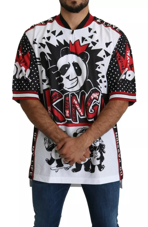 Dolce &amp; Gabbana White King Panda Polyester T-shirt Top
